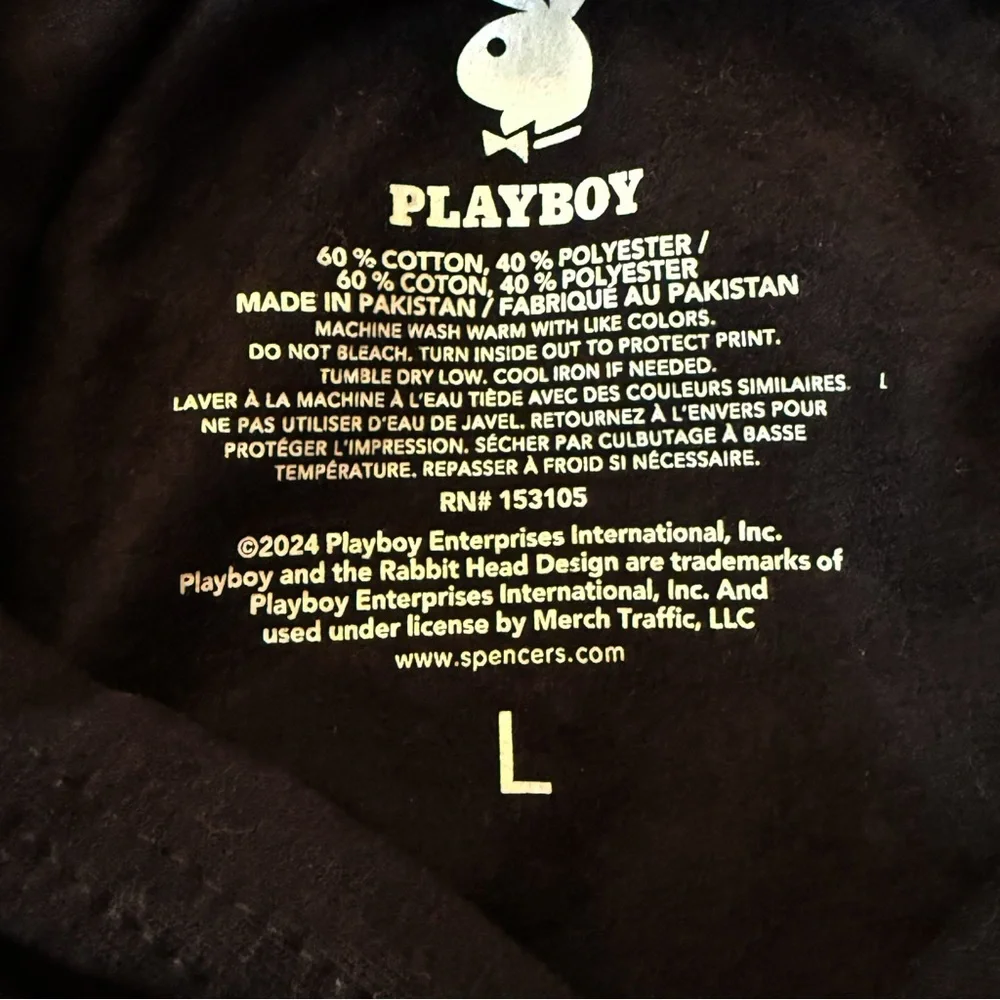 PLAYBOY Black Hoodie with Silver Accents - Picture 5 of 10